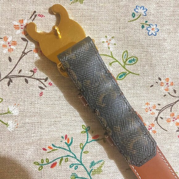 Celine Triomphe Canvas Belt Gold Double C Buckle 85cm / 34in ✨ - Picture 3 of 5